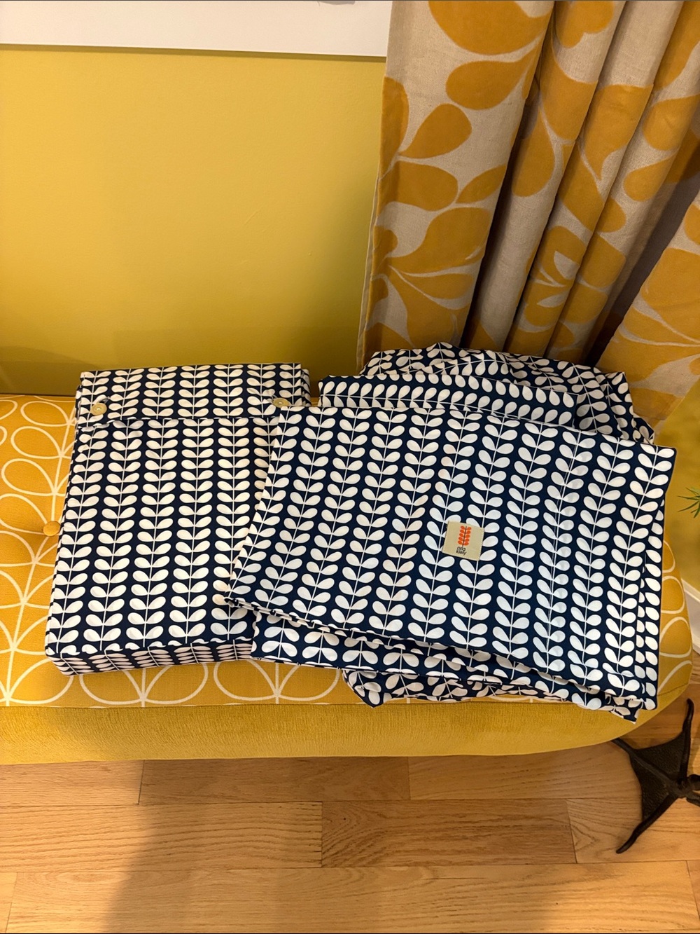 Orla Kiely Tiny Stem Navy & White Queen Bedding Set-EUC - Picture 3 of 11
